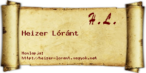 Heizer Lóránt névjegykártya